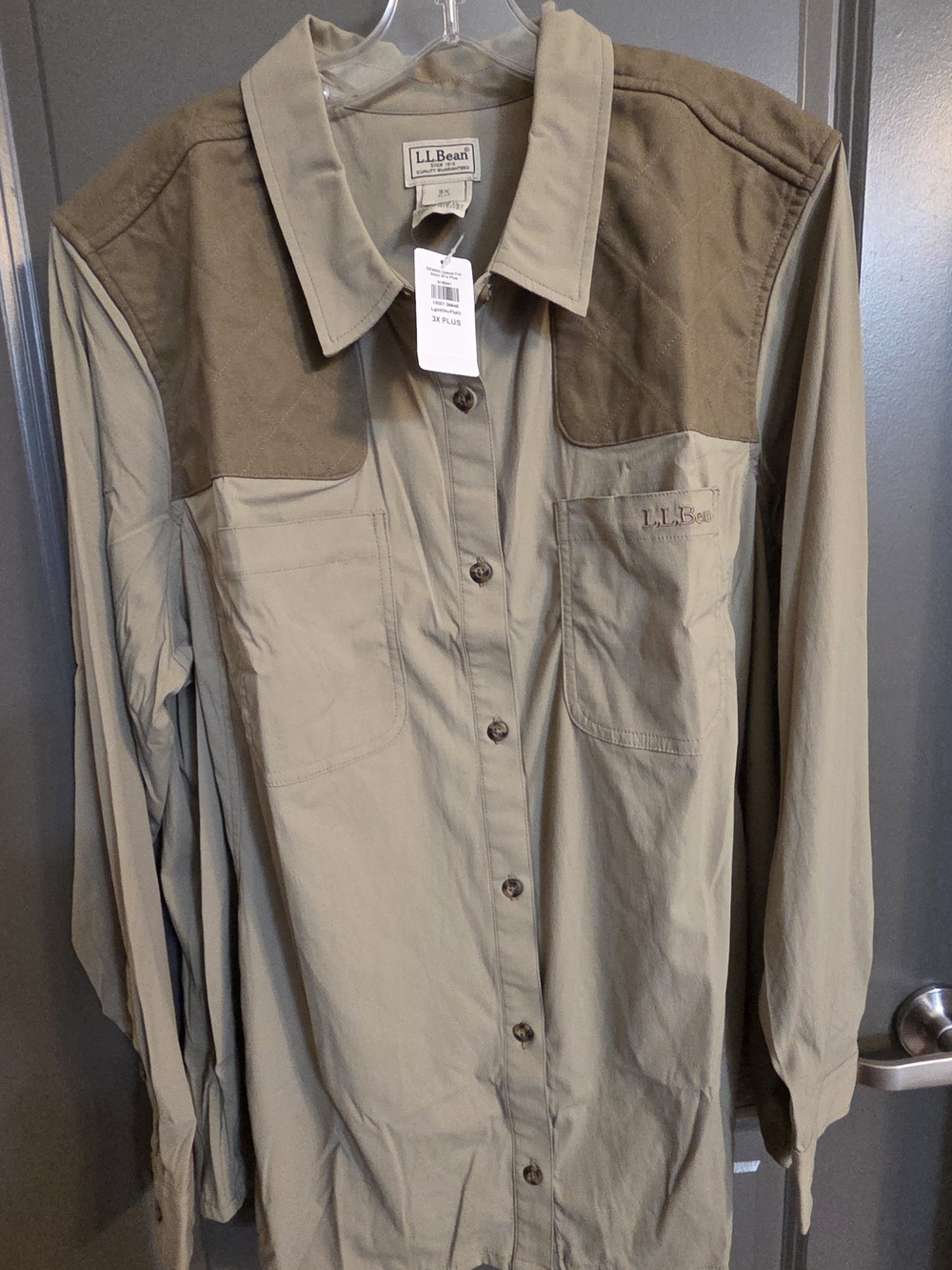 L.L. Bean Women's Two-Tone Olive And Khaki Field Shirt New W Tags 3XL